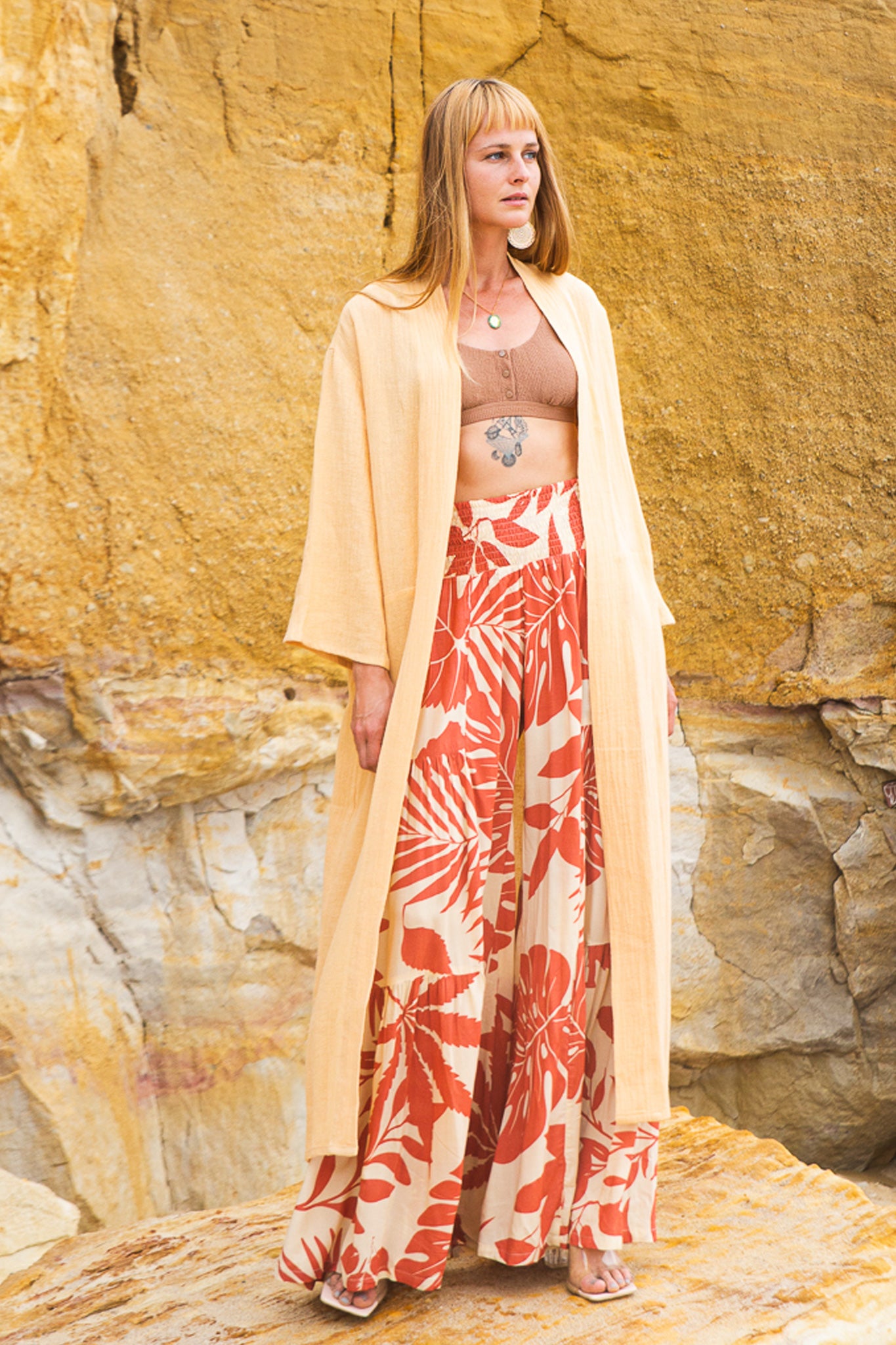 Olivio Kimono Dress - Nude