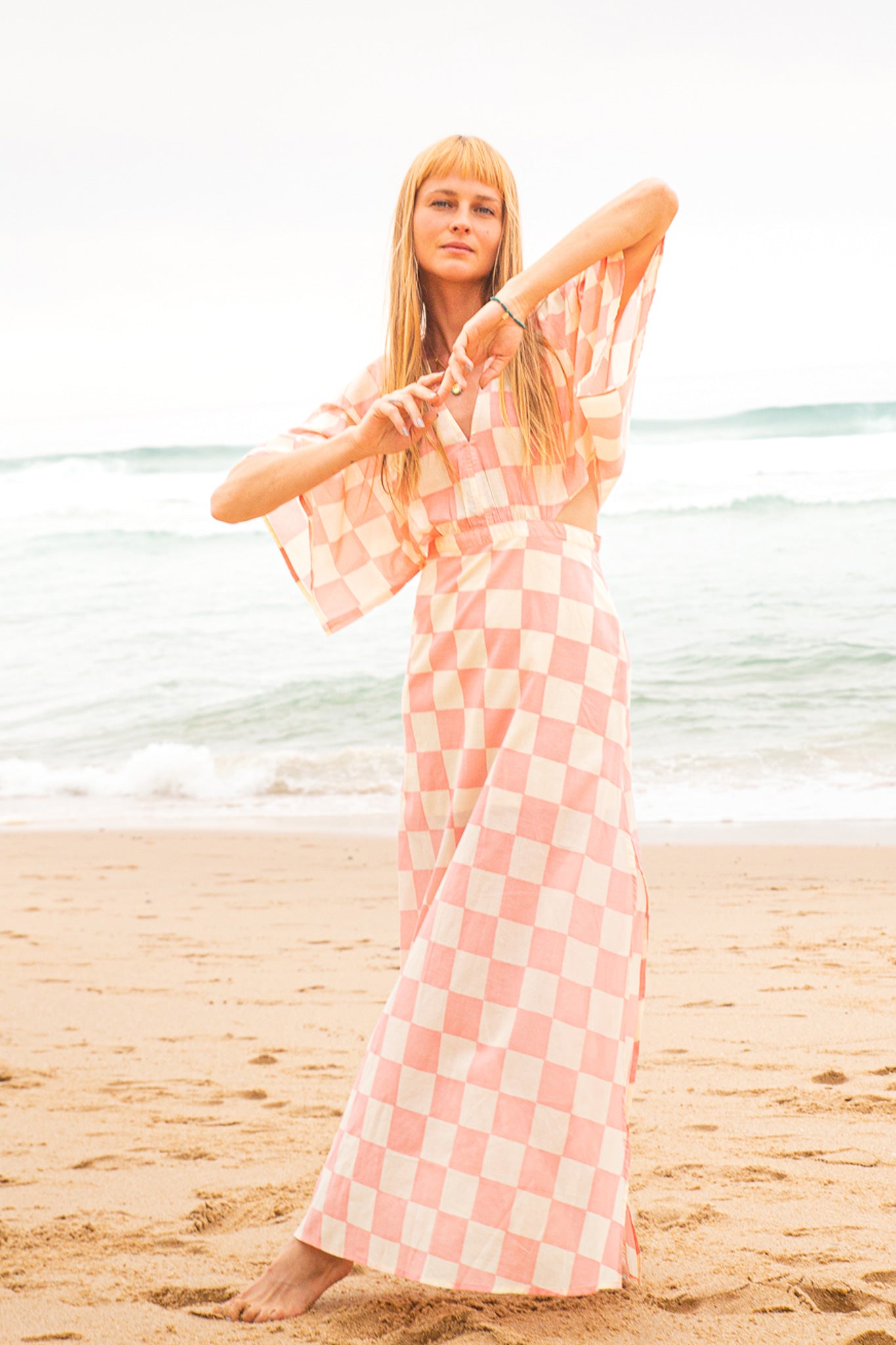 Alejandra Maxi Dress - Square Pink