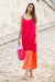 Abbesses Satijnen Maxi Dress - Roze Oranje