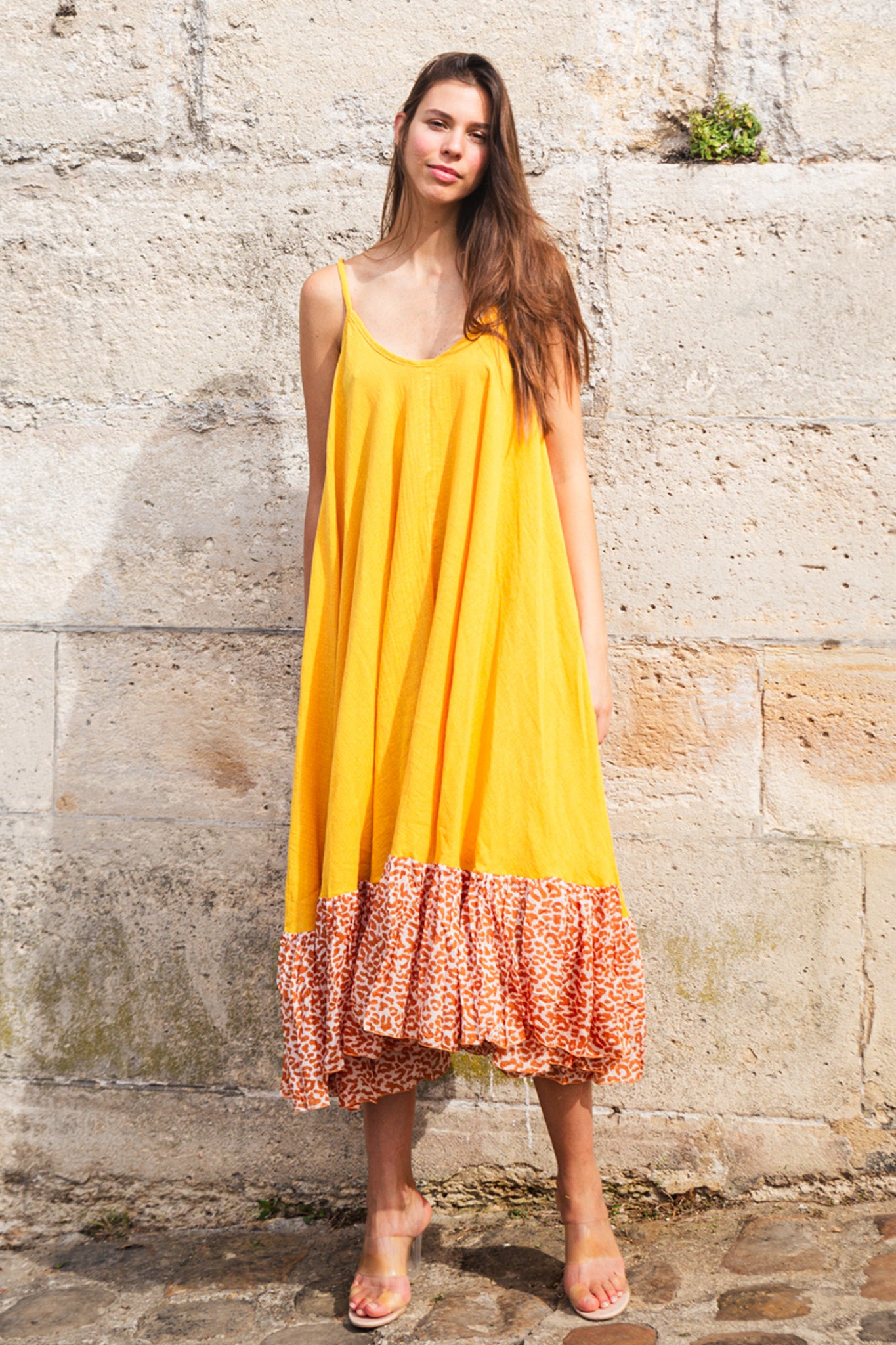 Ninette Maxi Dress - Yellow Leo