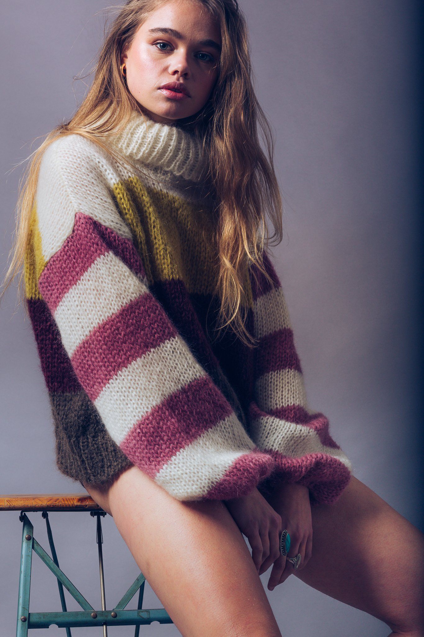 Xenita Sweater - Pink - Poppy Field the label 
