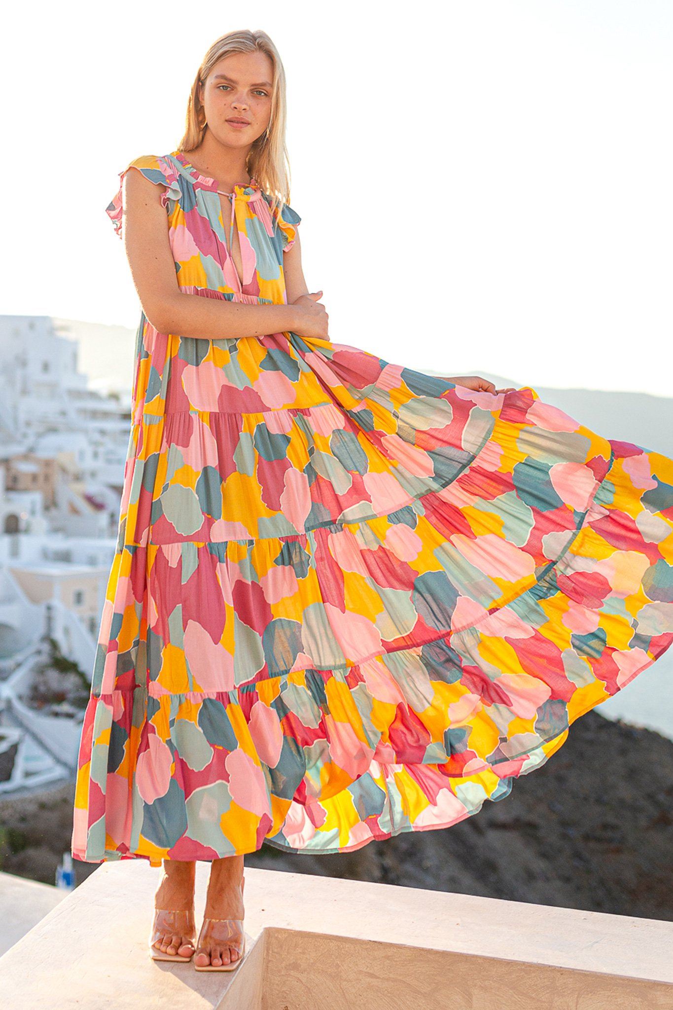 Anya Maxi Dress - Rainbow Pink
