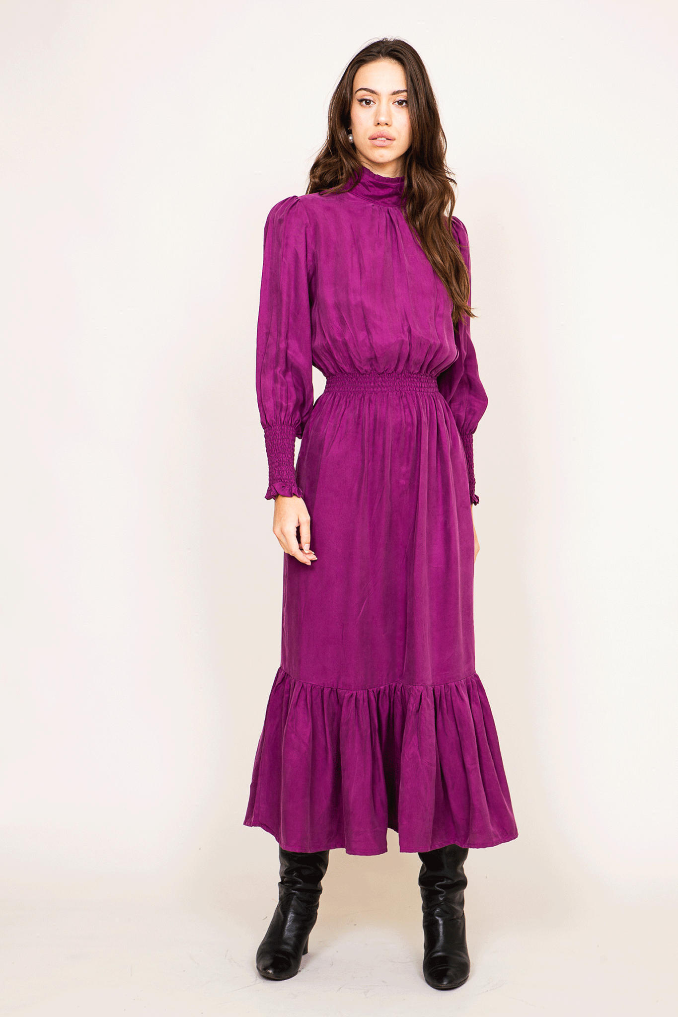 Anna Maxi Dress - Cupro Purple
